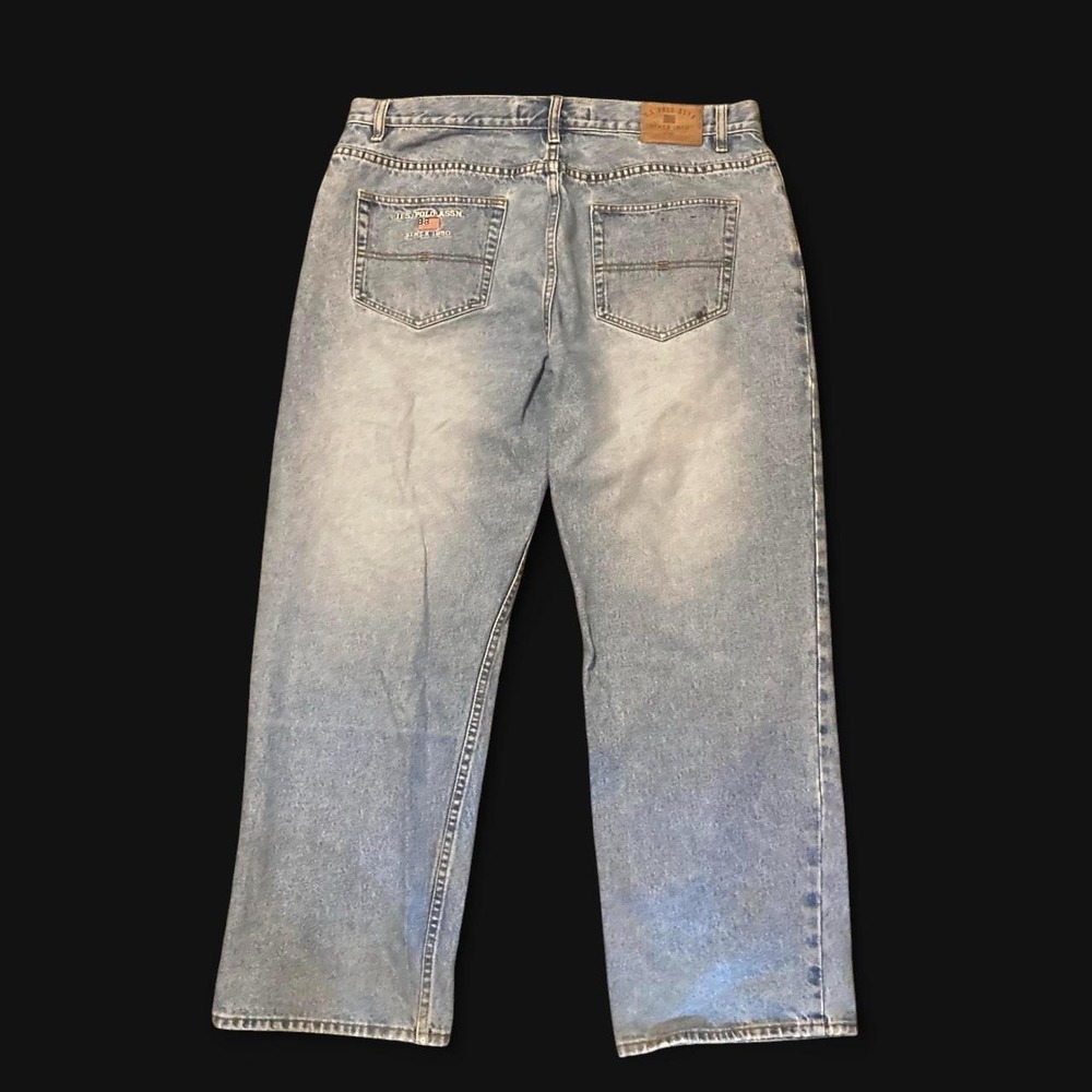 US Polo Assn. baggy light wash jeans embroidered vintage y2k 38x30(36x28.5)